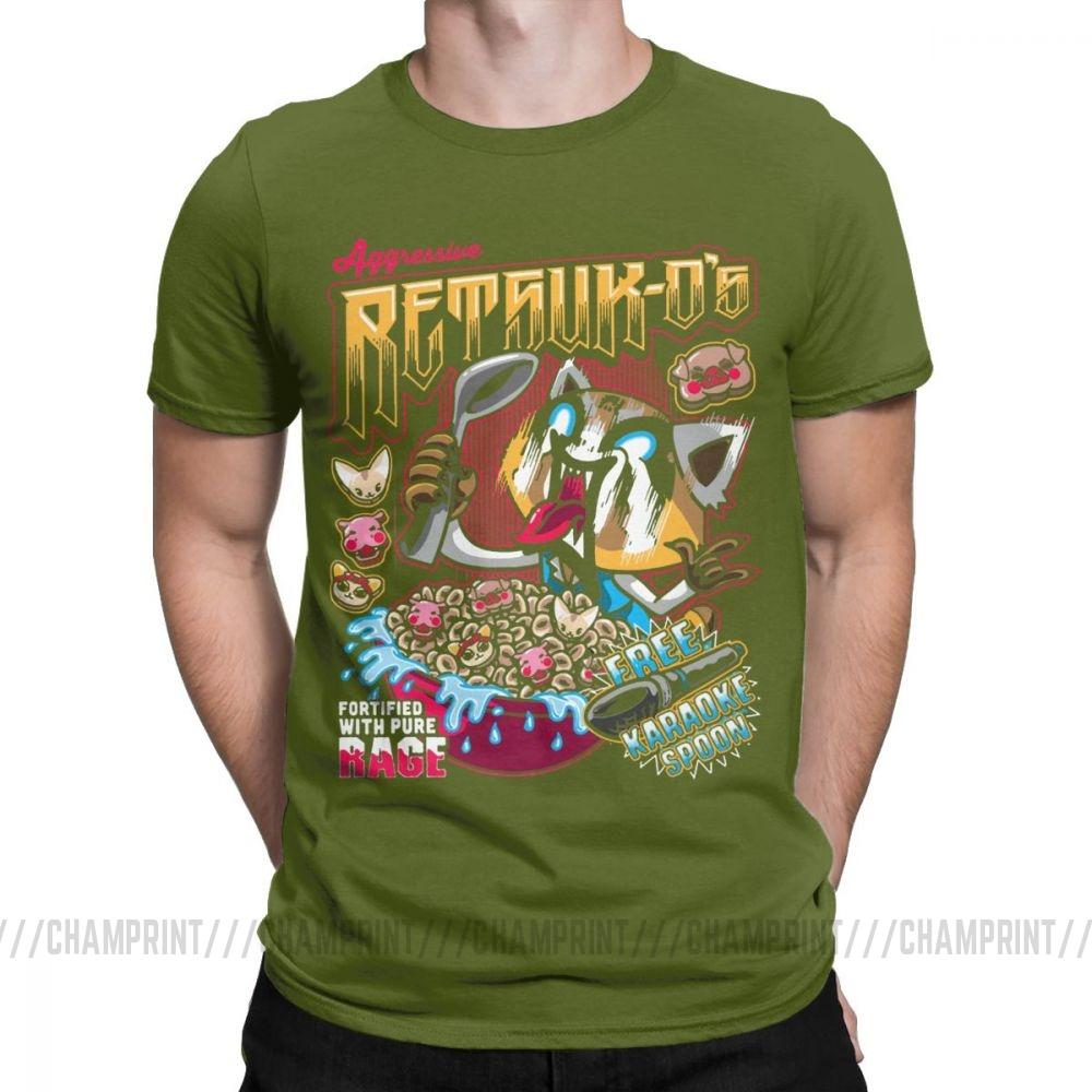 Death Metal Karaoke Kala Aggretsuko Aggressive Retsuko Men S T Shirts Casual Tees Short Sleeve T