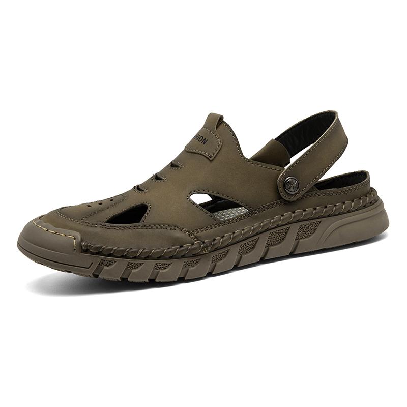 Летние мужские сандалии Качественная кожа Нескользящие мужские шлепанцы Уличные пляжные сандалии Классические Водные треккинговые Мужские римские сандалии