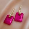Fashion Acrylic Handbag Geometric Ear Buckle Earring Retro Temperament Exaggerated Earrings