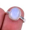 Natural Rainbow Moonstone Gemstone 925 Solid Silver Jewelry Ring Size 6.5 V4i76