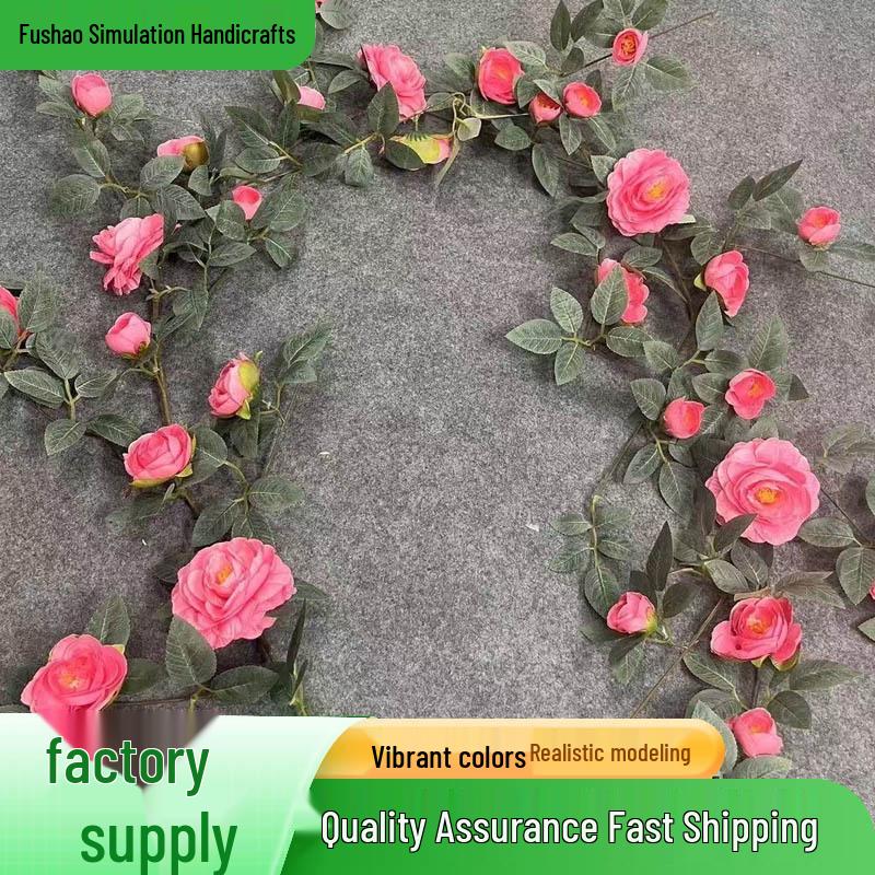 Artificial Rose Vine for Outdoor Decor - Hanging, Shading & Balcony Beautification