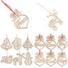 6pcs Christmas Decoration Wooden Pendants Unique Xmas Tree Hanging Ornament Collection