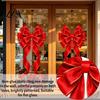 Santa Claus Glass Stickers Static Sticker, Christmas Theme Bow Pattern Print, Removable Window Clings Electrostatic PVC Film for Home And Store Doors