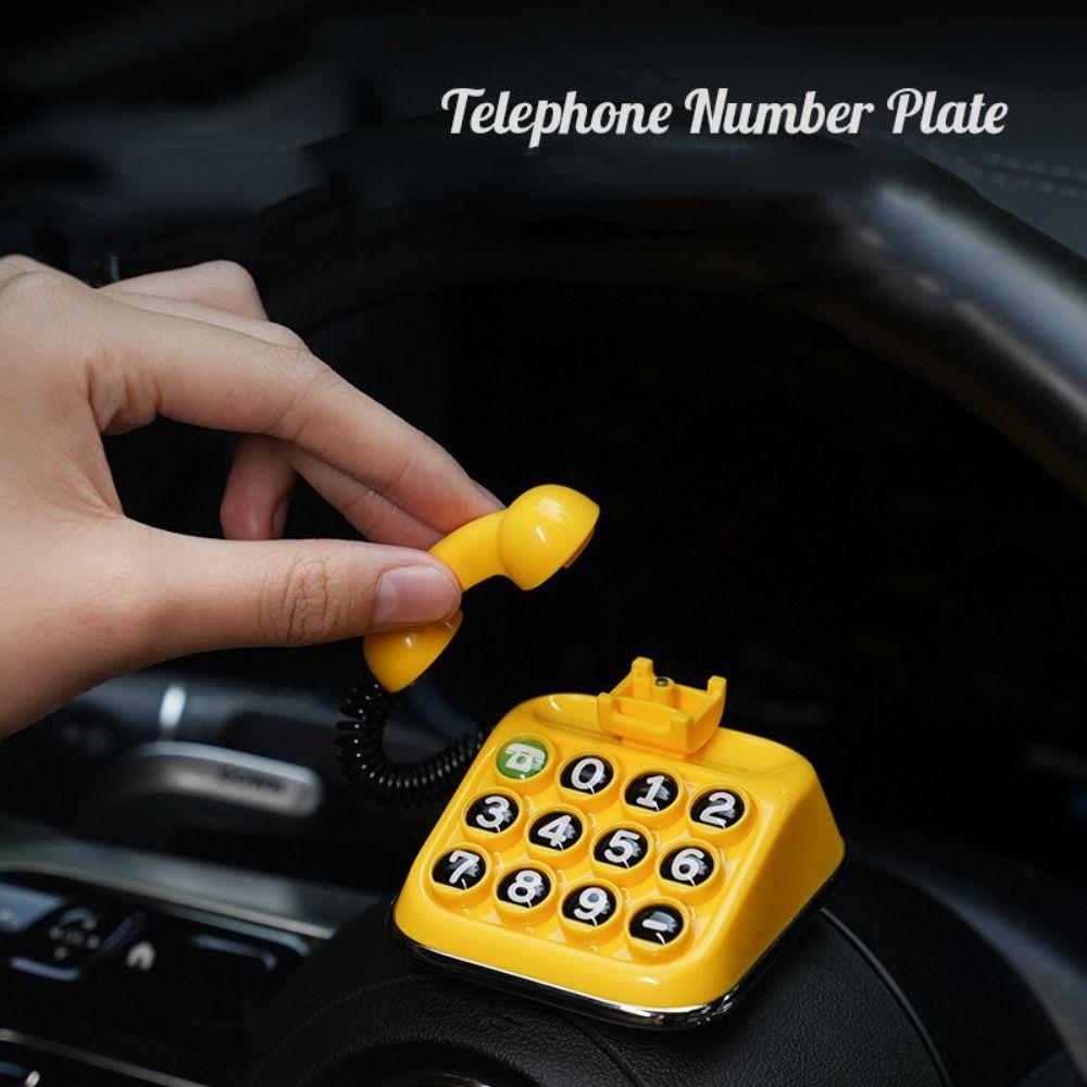 Keyboard Car Dashboard Ornament Retro Car Phone Number Sign Car Interior Accessories