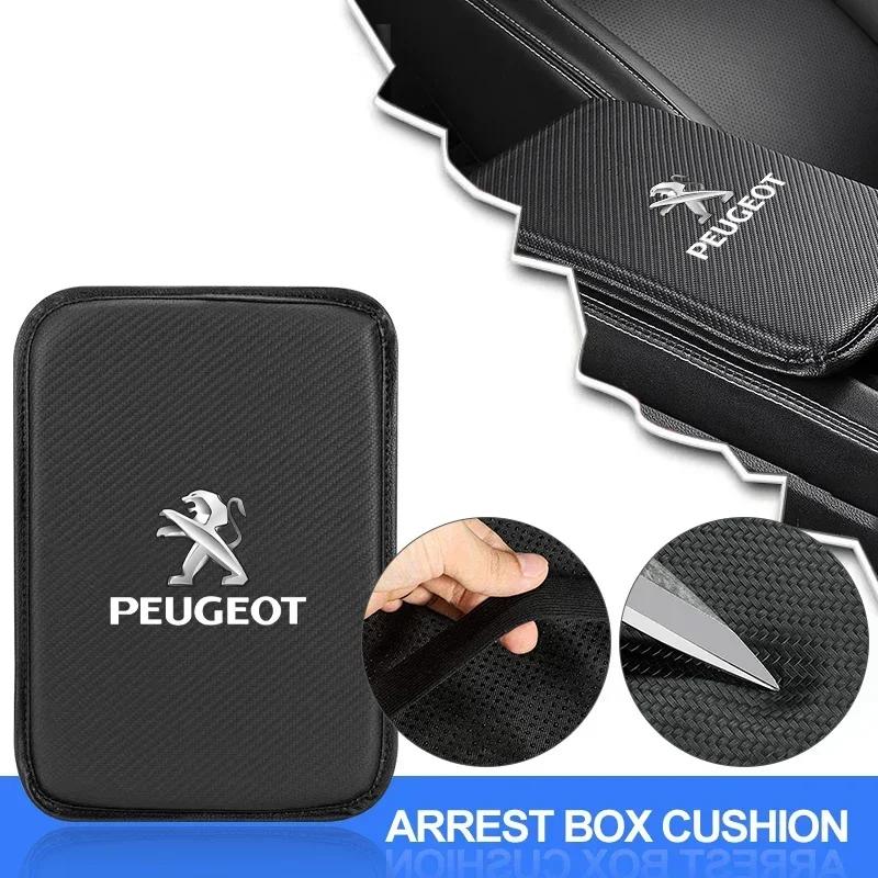 For Peugeot Car Armrest Mat Center Console Arm Rest Protection Cushion Auto Armrest Storage Box Cover Pads For Peugeot 208 3008