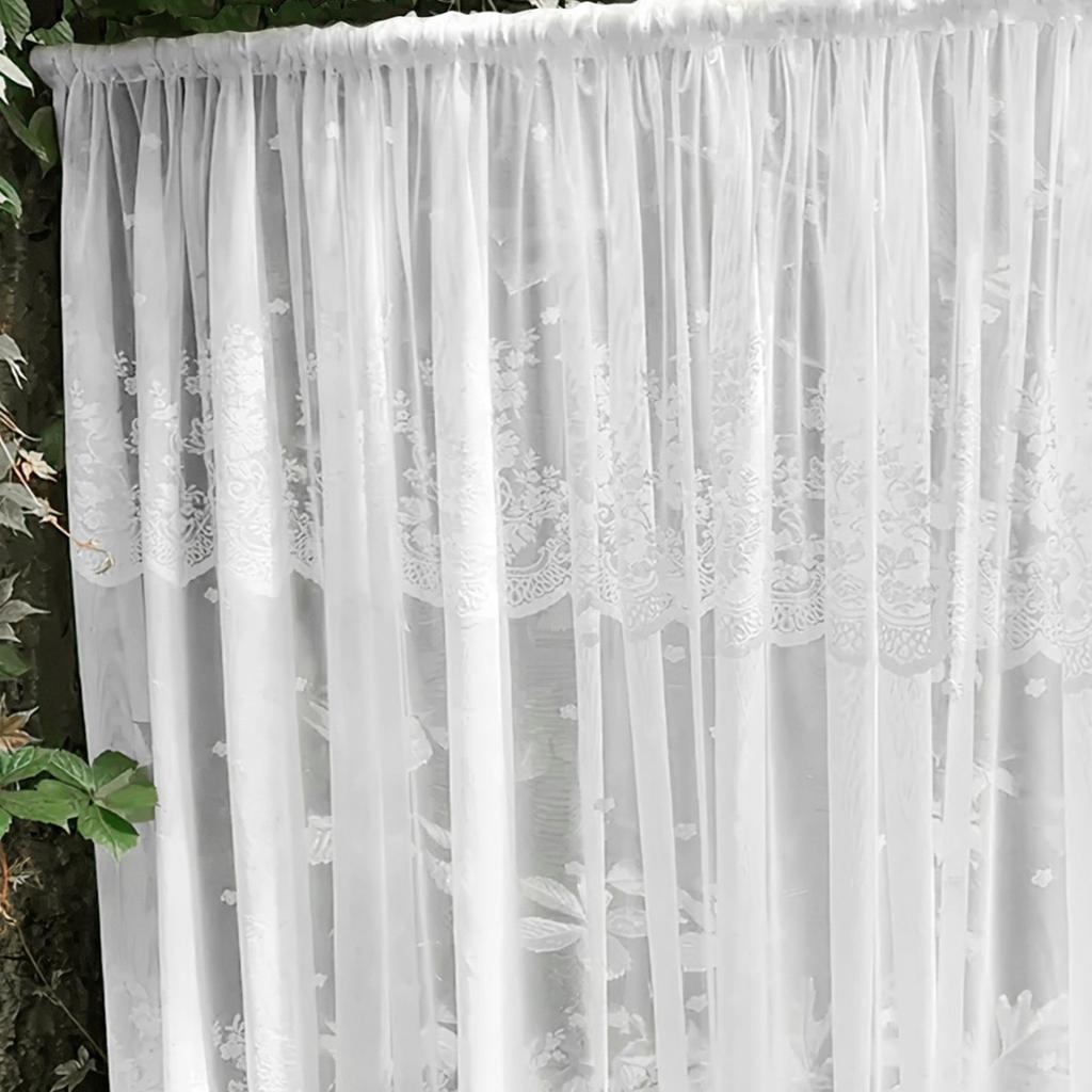 Double Row Lace Curtain Through Rod Lace Short Curtain Finished Curtain Bay Window Kitchen Partition Curtain Window Screen Temu