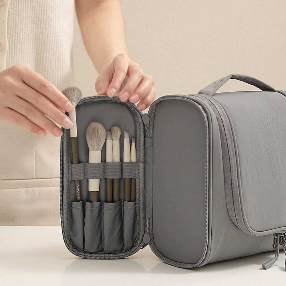 Nylon Hanging Toiletry Bag Three Zipper Make Up Bags Fashion Cosmetic Bag for Home
