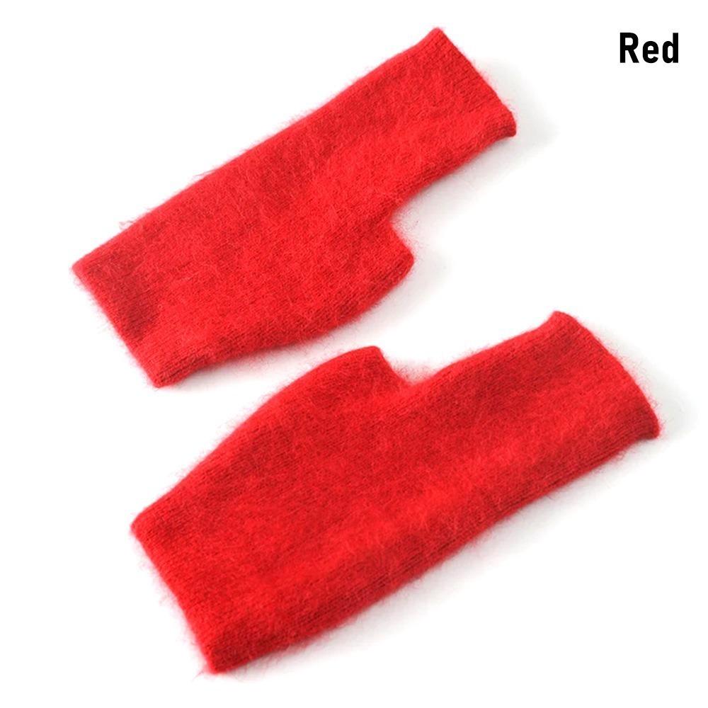 Wool Knitted Wool Glove Exposed Finger Wrist Gloves Protable Mink Cashmere Gloves  Winter