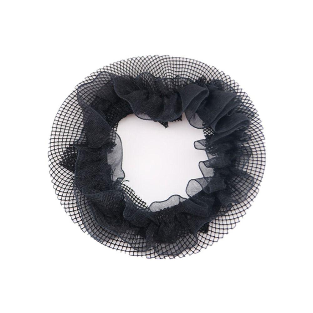 Сетка для волос в стиле балета с завязками, регулируемая, для девочек, снуд, милая эластичная сетка для волос для детей