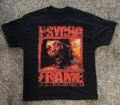 Винтажная футболка Psycho-Frame Band Подарок для фанатов Плотный хлопок Черный S-5XL Футболка UR824 Унисекс