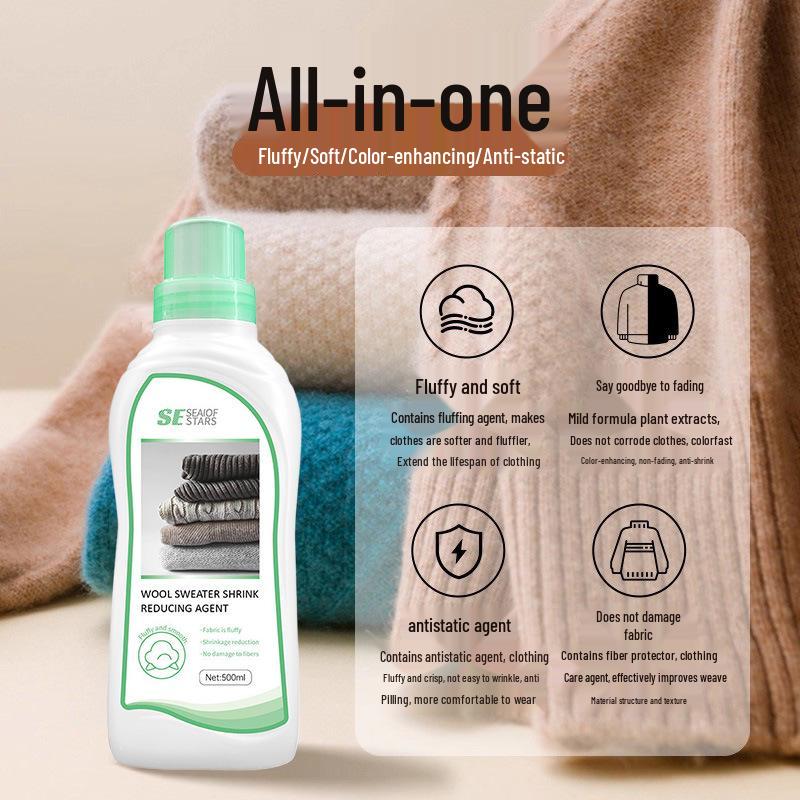 Свитер из новой шерсти, средство для восстановления против усадки - Раствор для ухода за кашемировой и шерстяной пальтовой тканью