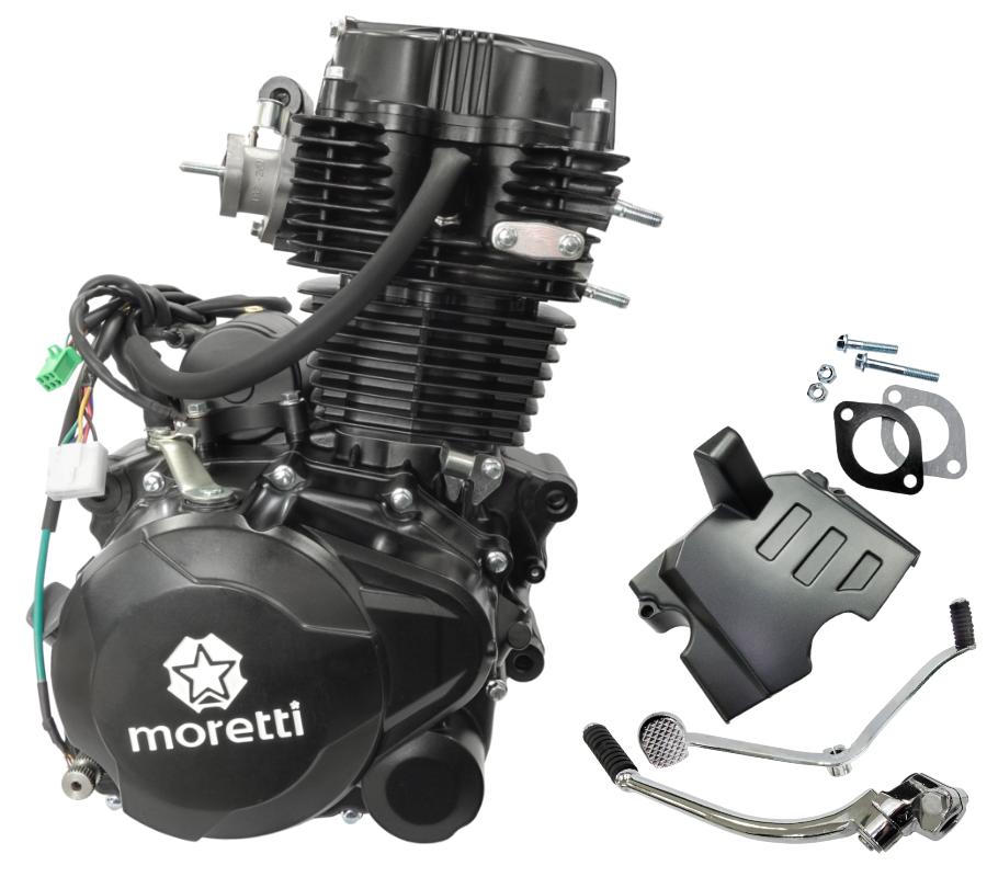 Двигатель Moretti Вертикальный 167Fmm, 250 куб. см, 4-тактный, 5-ступенчатая механическая, Черный