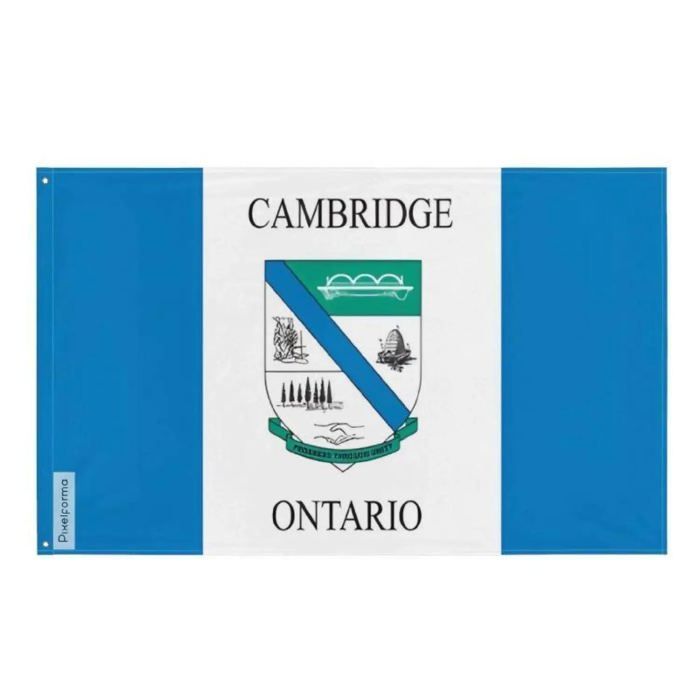 Drapeau Cambridge – 96 x 144 cm – Polyester Résistant – 2 Œillets en Métal – Usage Intérieur / Extérieur – Pixelforma