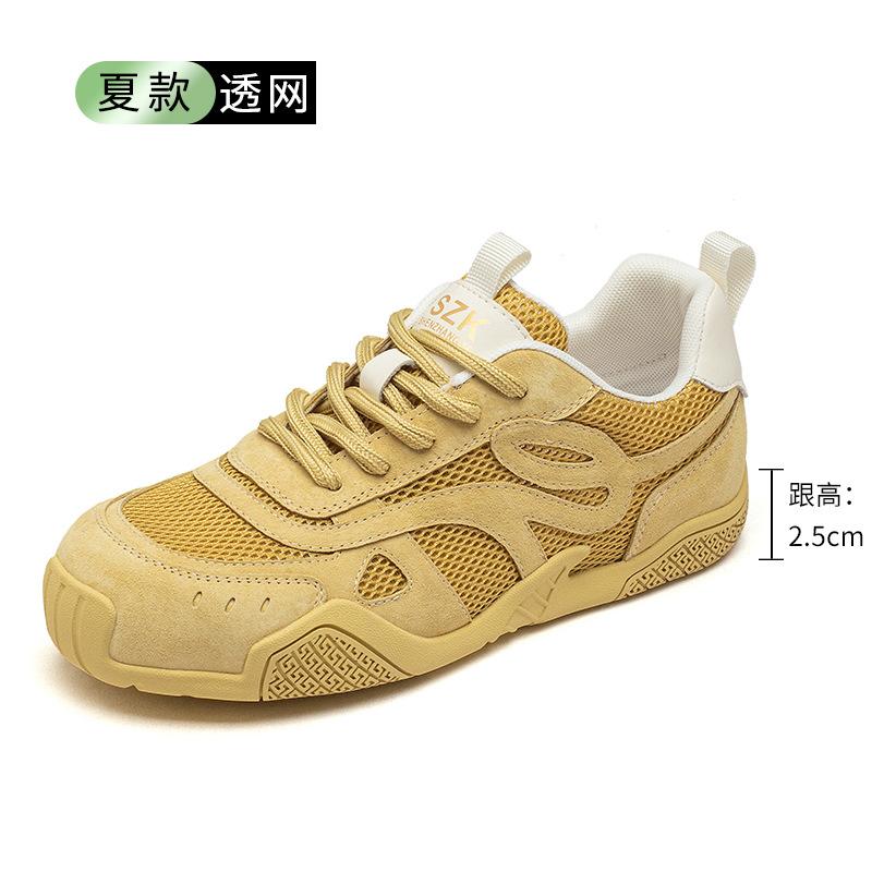 Shoes Women's Shoes Versatile 2025 Casual Board Shoes Women's Mesh Breathable Summer New Soft-soled Single Shoes Color Matching German Training Shoes
