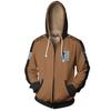 Attack On Titan 3D Print Zip Up Hoodie Cosplay Anime Merch Youth
