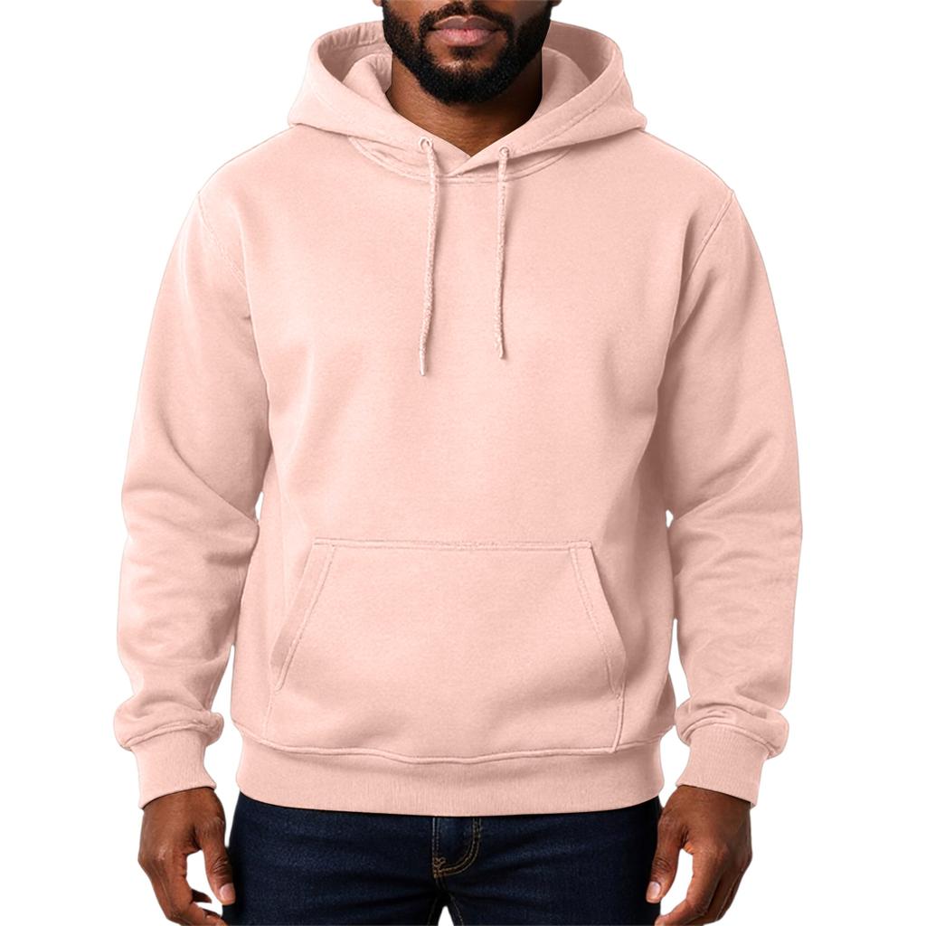 Men's Solid Color Adding Fleece Loose Hooded Hood Hoodie