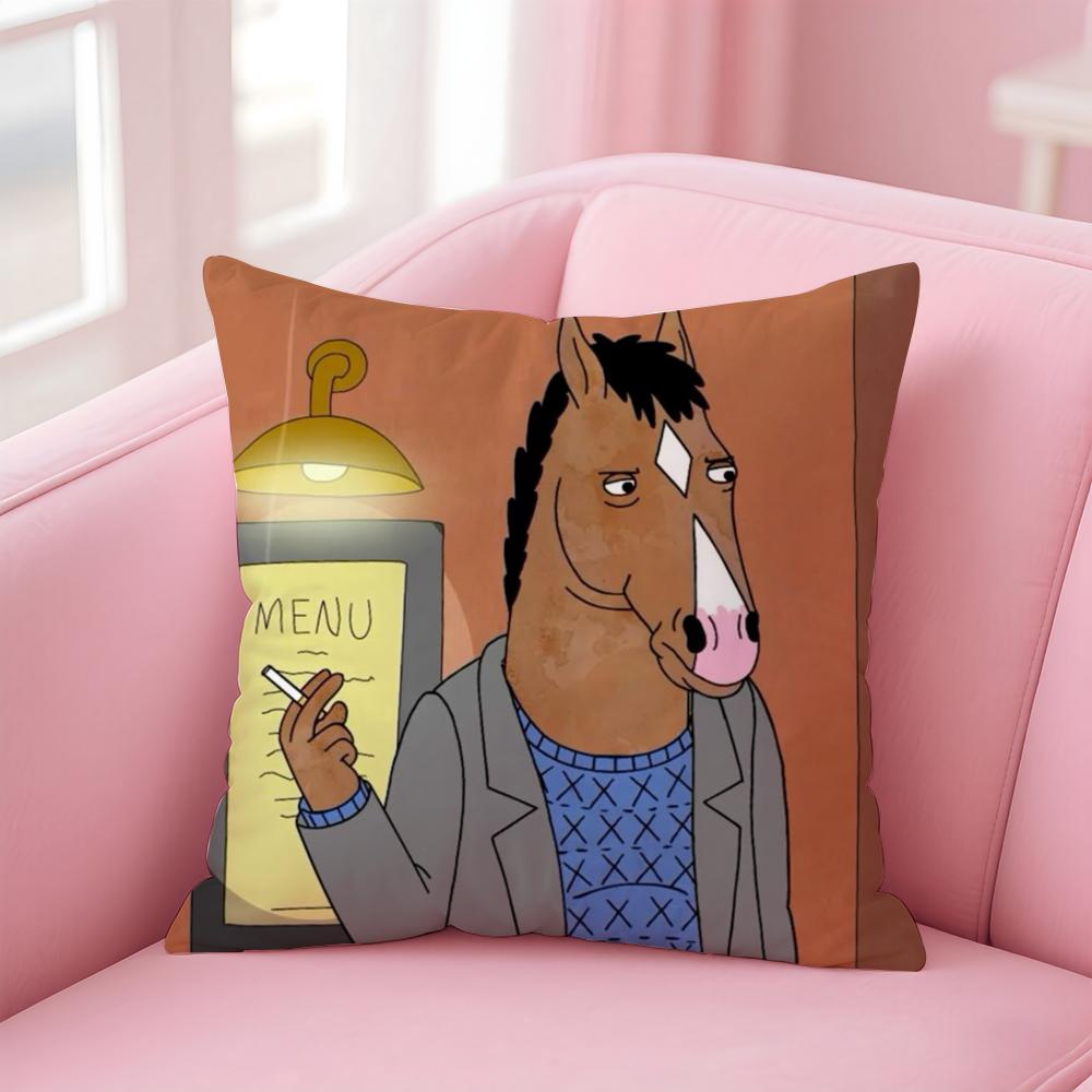 B-Bojack Horseman Наволочка Удобная Двусторонняя Наволочка Идеально Подходит Для Автомобиля Дивана Спальни И Многого Другого