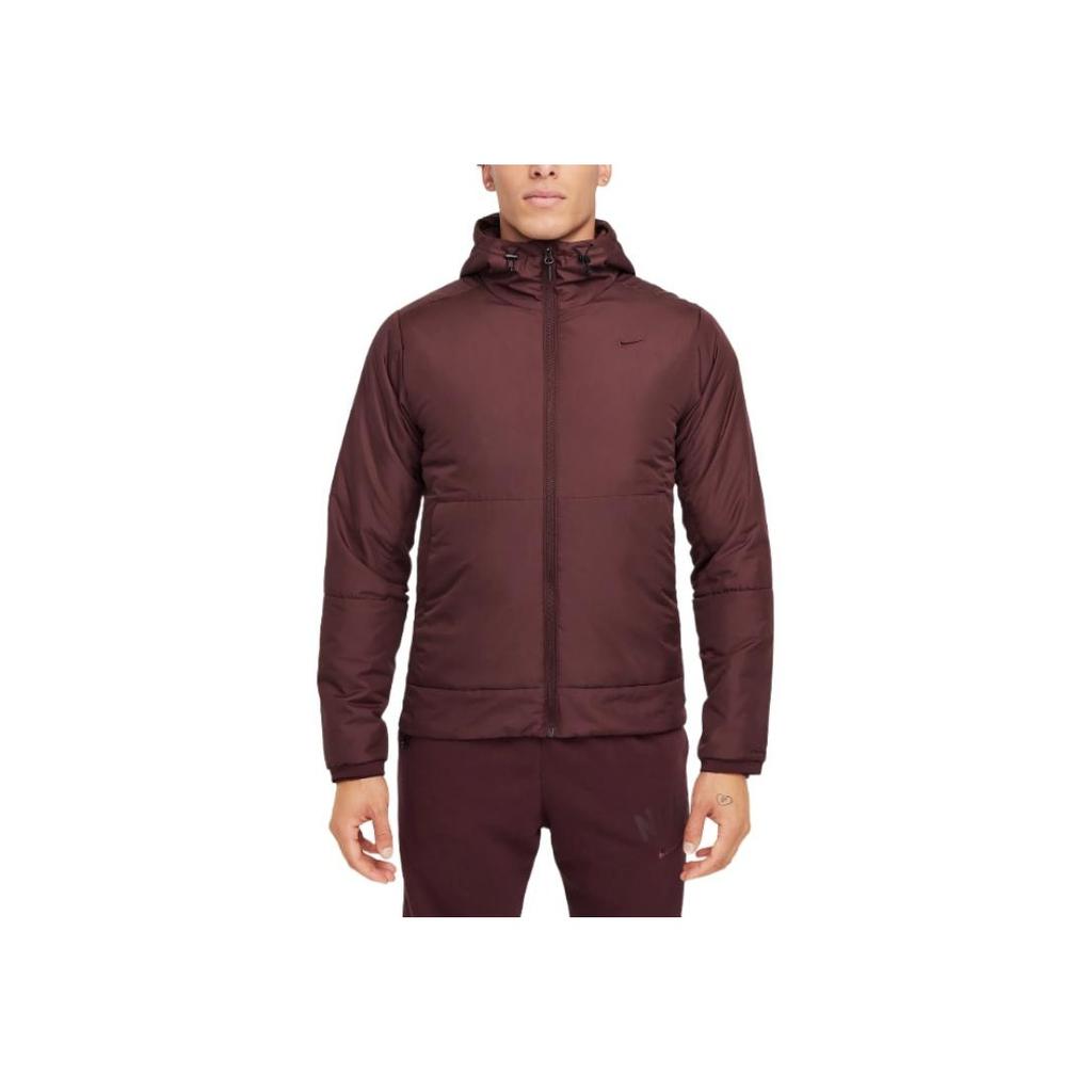 Nike Однотонная хлопковая куртка с капюшоном и длинными рукавами, мужские куртки бордового цвета FB7545-652