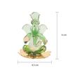 God Ganesh Sitting On Petal Statue (Murti) Idol Showpiece Handmade of Crystal Glass by for Worship, Decoration, Car Dashboard, Gift (Green), Small