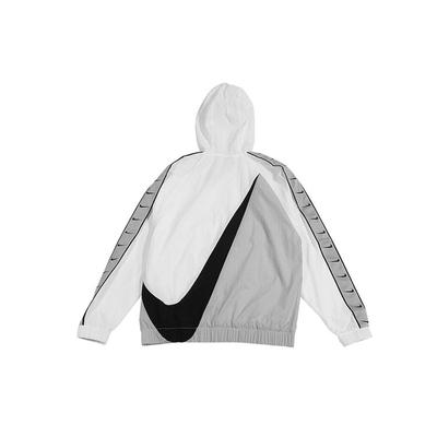 Nike Мужская куртка с капюшоном и большой молнией на спине с логотипом, белая CD0420-100