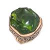 Натуральный молдавитовый кварцевый драгоценный камень, ручная работа, медное ювелирное кольцо, размер 8 Y8j32