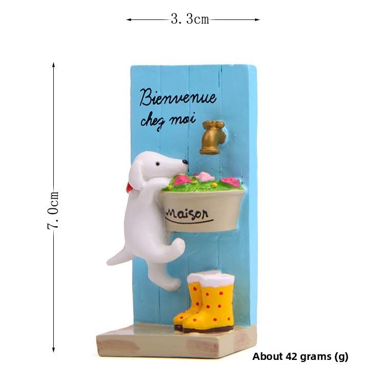Resin Cat Flower Bed Water Tap Figurine For Garden Scene Decoration And Gift Ideas