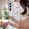 Чехол со звездами и бантами для Samsung Galaxy A57 A56 A55 A54 5G A37 A36 A35 A34 A17 A16 A15 A14 С текстурой кожи Силиконовая крышка