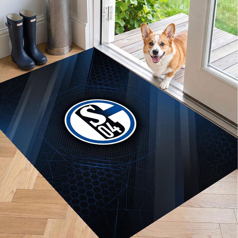 Soft Floor Carpet Schalke 04 Pattern Area Rug Decorative Mat For Home Room Decoration