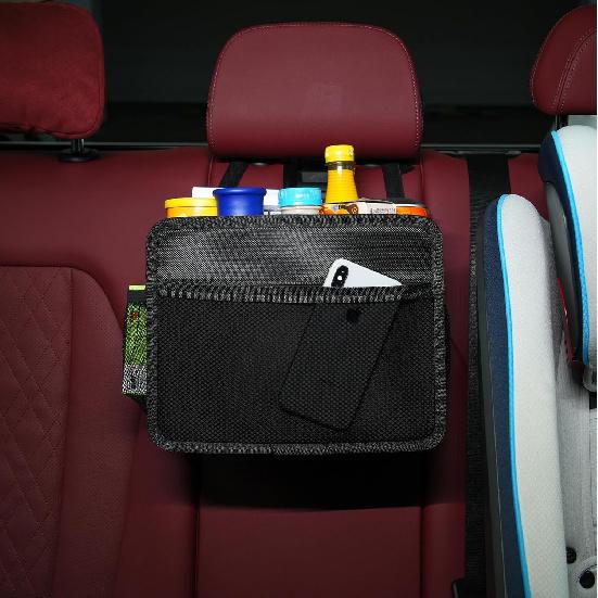 Car Seat Back Organizer Hanging Bag [2025 UPDATED] Foldable Backseat Storage Caddy With 5 Compartments & Adjustable Straps, Fits For Front/Back