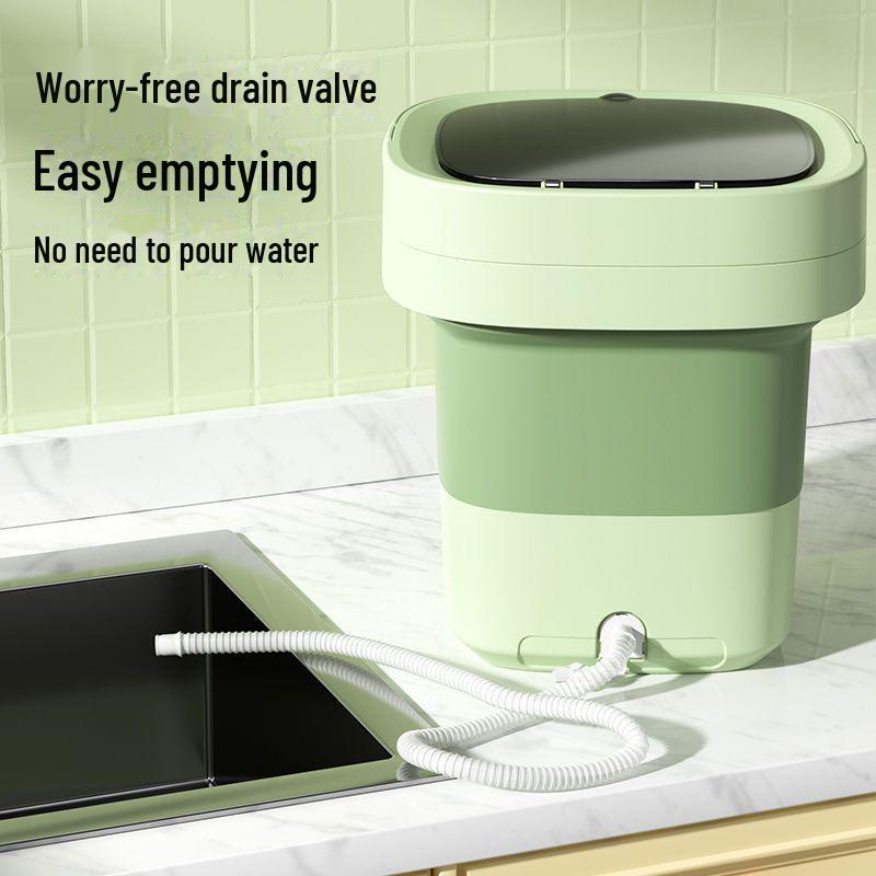 Compact Folding Washer & Dryer: Sterilizing Machine for Socks, Baby Clothes, and Dormitory Use