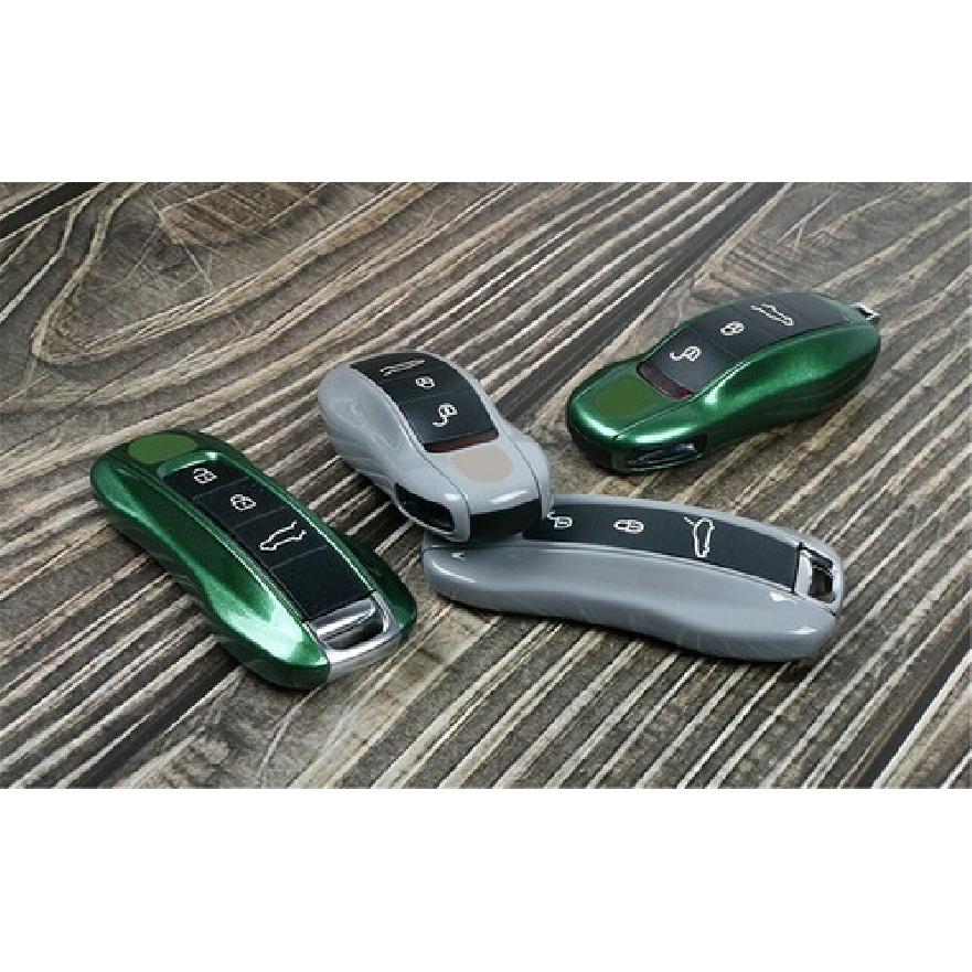 Luxury Gray Green Car Remote Key Case Replace Trim For Porsche Macan Cayenne 911