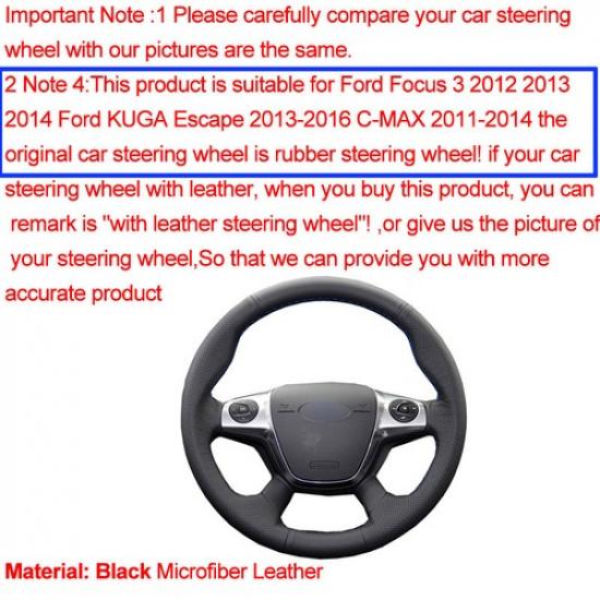 Чехол на руль автомобиля, ручная прошивка, для Ford Focus 2012-2014 Escape 2013-2016 CMAX