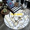 Custom Name,Pittsburgh Penguins pattern round rug,Carpet Rug for Living Room Bedroom Playroom ,Non-slip Floor Mat,Holiday Gifts and Birthday Gifts.