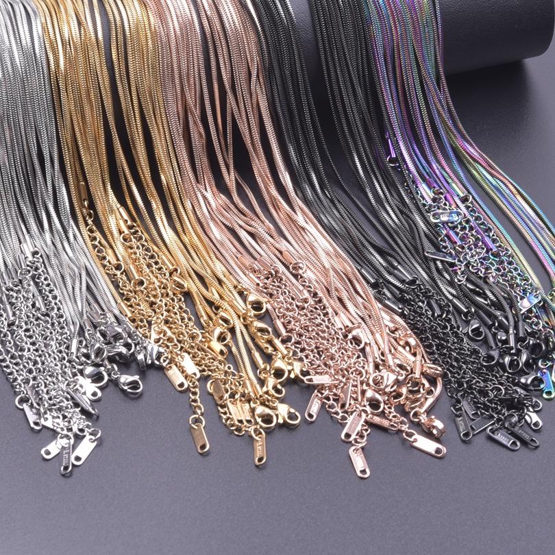 1/5/10 шт. Оптовая продажа 40+5 см Квадратная змеиная цепь Украшения На шею Декор Нержавеющая сталь Ожерелья Для женщин Мужчин Аксессуары Подарок
