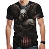 Summer Round Neck 3D American Eagle Pattern Print Top Fashionable Casual Short Sleeved Men's T-shirts