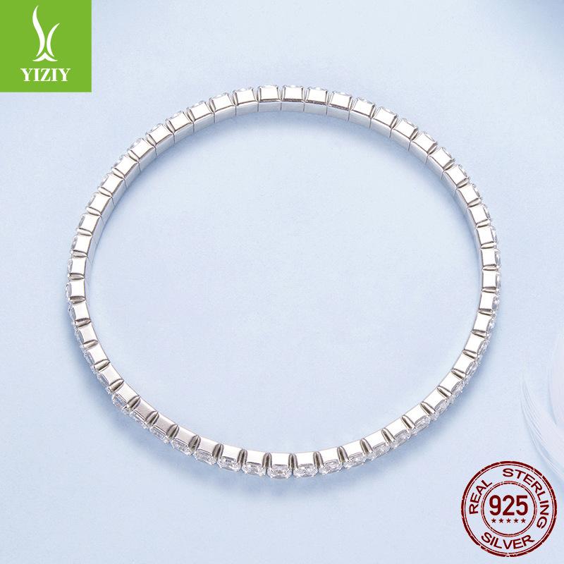 Light Luxury Full Diamond S925 Sterling Silver Bracelet Fashion High Sense Shining Zircon Bracelet Jewelry Ladies
