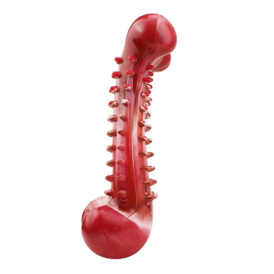 Игрушка-жевалка из натурального каучука для собак, кость для чистки зубов со вкусом говядины, облегчение при прорезывании зубов, безопасная игрушка для собак крупных пород