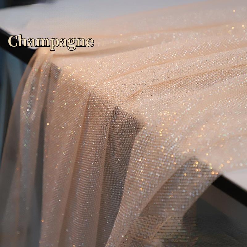 Блестящая тюлевая ткань с блестками и блестками, марлевая сетчатая ткань для свадебного платья, вуаль, фон, поделки своими руками по метрам