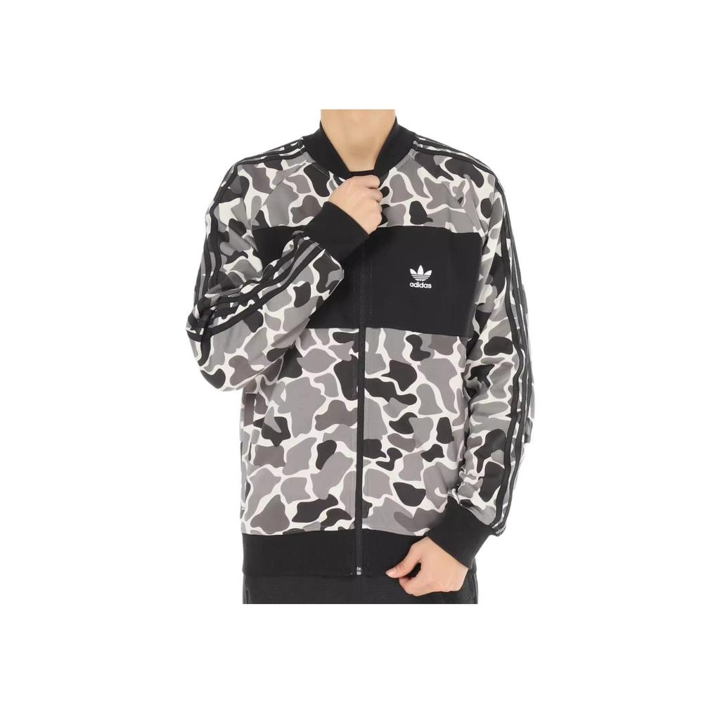 adidas Мужская куртка Originals Color Block с леопардовым принтом и логотипом DN8036