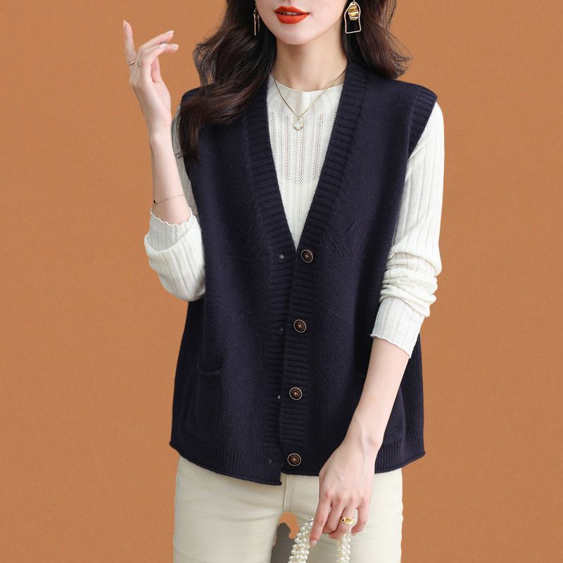 Женский вязаный жилет, новый женский весенний наряд, свитер без рукавов, кардиган, куртка, свободный крой