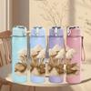 1PC Wild Mushroom Group Nature Print 750ml Color Plastic Sports Water Bottle Leakproof Flip Straw Lid Suitable for Sports Office Home Use
