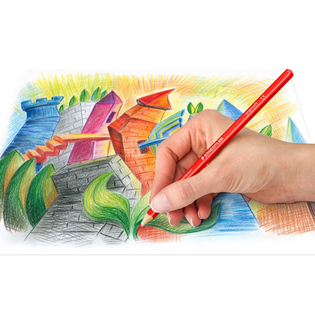 Staedtler Ergosoft 157 SB24 Цветные 24 Треугольных Карандаша, Цвета, Корпус, На Масляной Основе