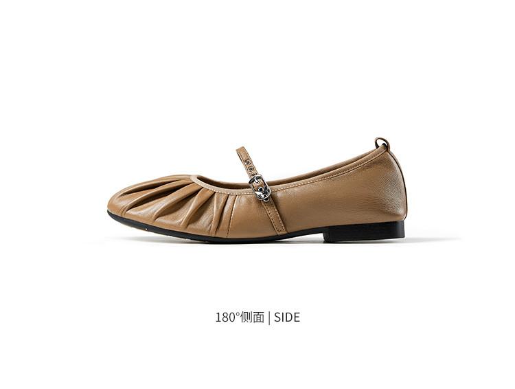 Women's Shoes Spring Round Head Shallow Mouth Low Follow up Shoes Mom Shoes Bean Shoes Ballet Mary Jane Women