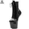 20CM Super High Heel Platform Sexy Heelless Ankle Boots for Halloween Goth Abby Vamp