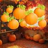 Halloween Pumpkin Lantern Hanging Orange Pumpkin Paper Round Lantern for Harvest Fall Halloween Indoor Outdoor Decor