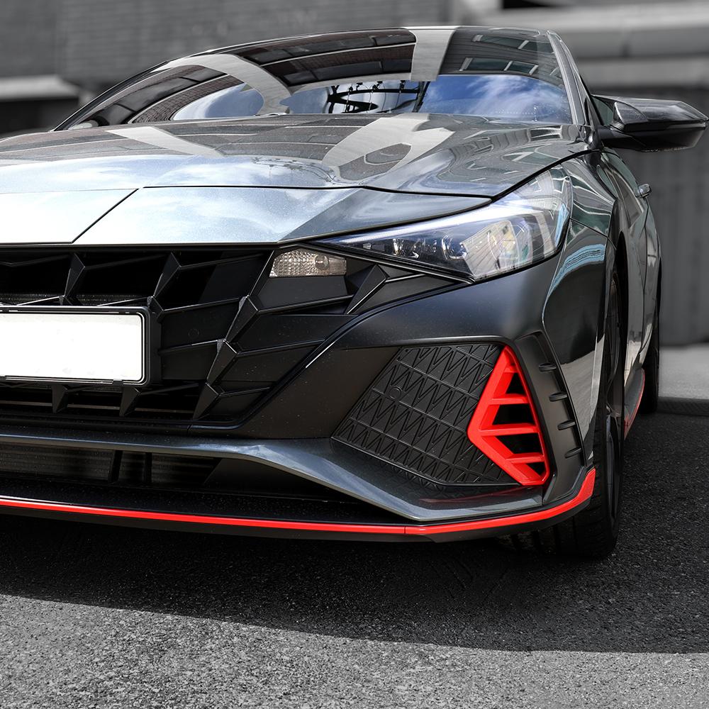 Красная Декоративная Накладка на Передний Противотуманный Фонарь для Hyundai Elantra CN7-N Line LHD/RHD