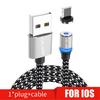 USLION Магнитный кабель Светодиодный нейлоновый кабель Micro USB Type C Зарядное устройство для Iphone USB-C Магнитный шнур Type-C