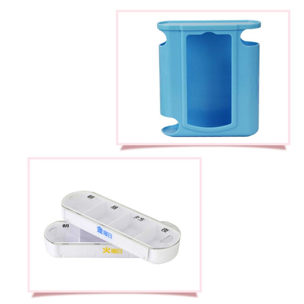 7 Дней Кейс для Таблеток Портативный Независимый Пластиковый 7-слойный Ящик для Лекарств Синий Белый