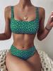 Европейский и американский купальник бикини с V-образным вырезом и высокой талией 2023