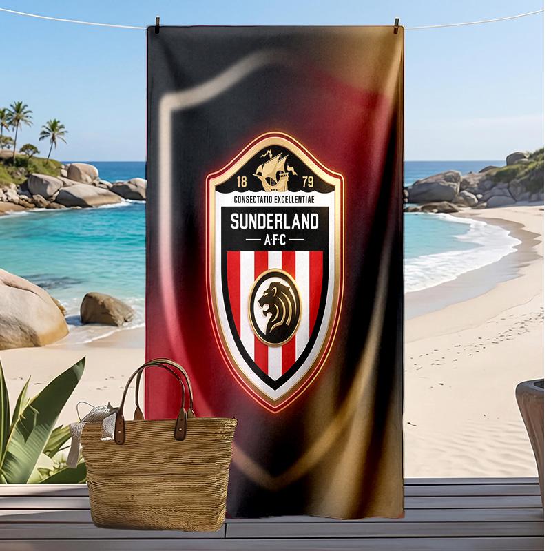 Пляжное полотенце с принтом футбольного клуба Sunderland, большое, мягкое, быстросохнущее, для пляжа, кемпинга, плавания